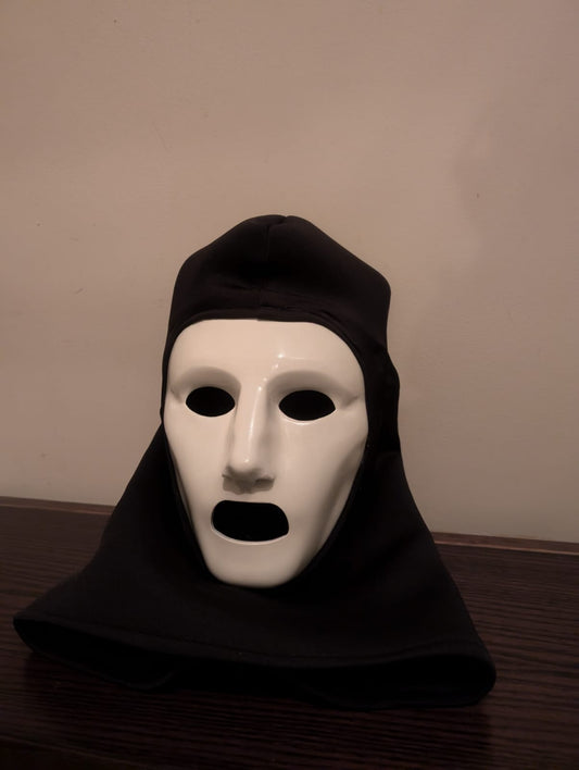 Custom mask with attached balaclava.