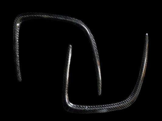 Dry carbon fiber G80 hood skirts / bonnet skirts.