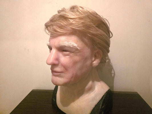 Handmade full head mask, hyper realistic cosplay prop, display (Donald Trump V2)