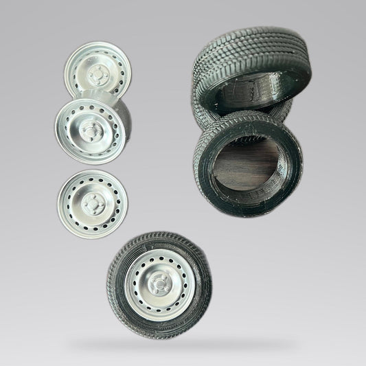 High-Resolution 3D Printed Rims and Flexible Tyres for Miniature and RC Cars