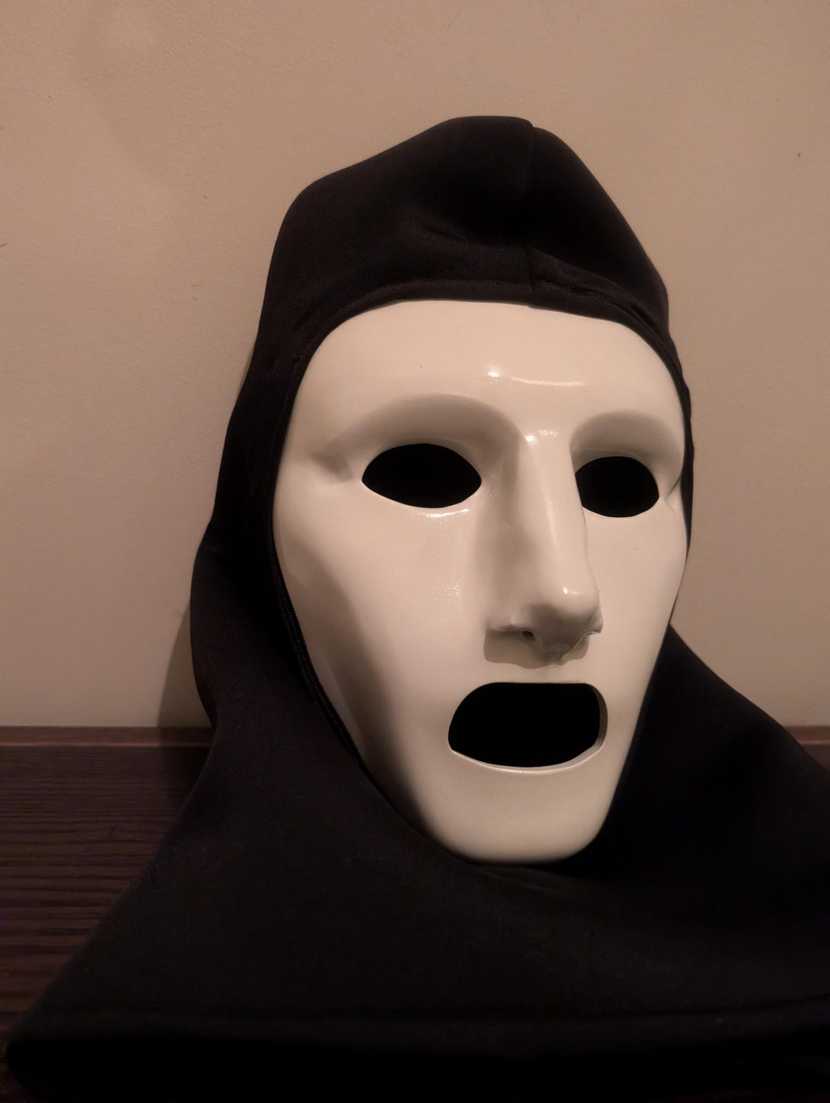 high definition 3d printed mask design with a custom-made hoodie