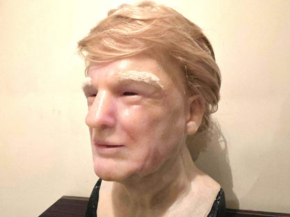 Handmade full head mask, hyper realistic cosplay prop, display (Donald Trump V2)