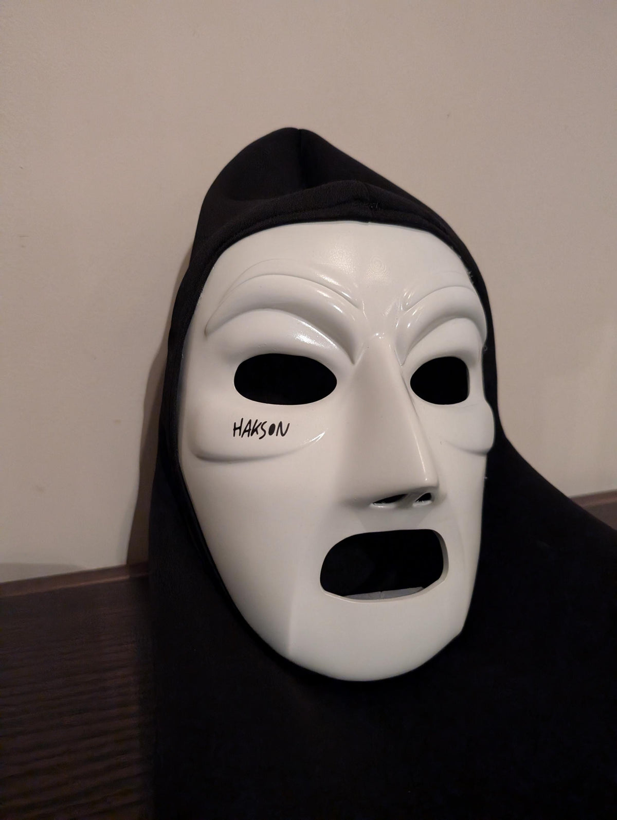 3D Printed Mask with Integrated Hoodie, Custom Design Available