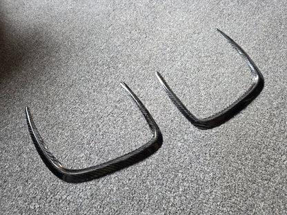 Dry carbon fiber G80 hood skirts / bonnet skirts.