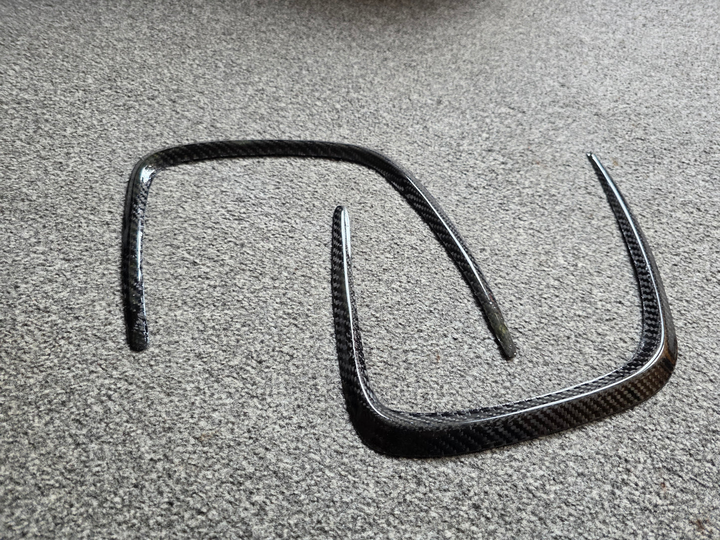 Dry carbon fiber G80 hood skirts / bonnet skirts.