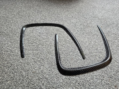 Dry carbon fiber G80 hood skirts / bonnet skirts.