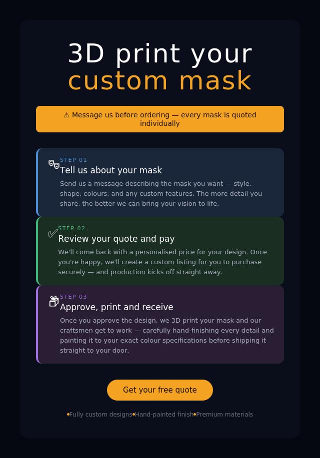 Designed masks (your own idea).