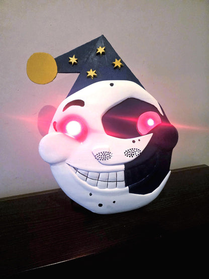 3D Printed Rotative Sundrop/Moondrop FNAF Mask with Eye Lights