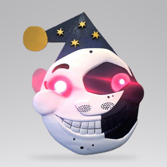 Rotating Sundrop / Moondrop Mask with Eye Lights (FNAF Inspired)
