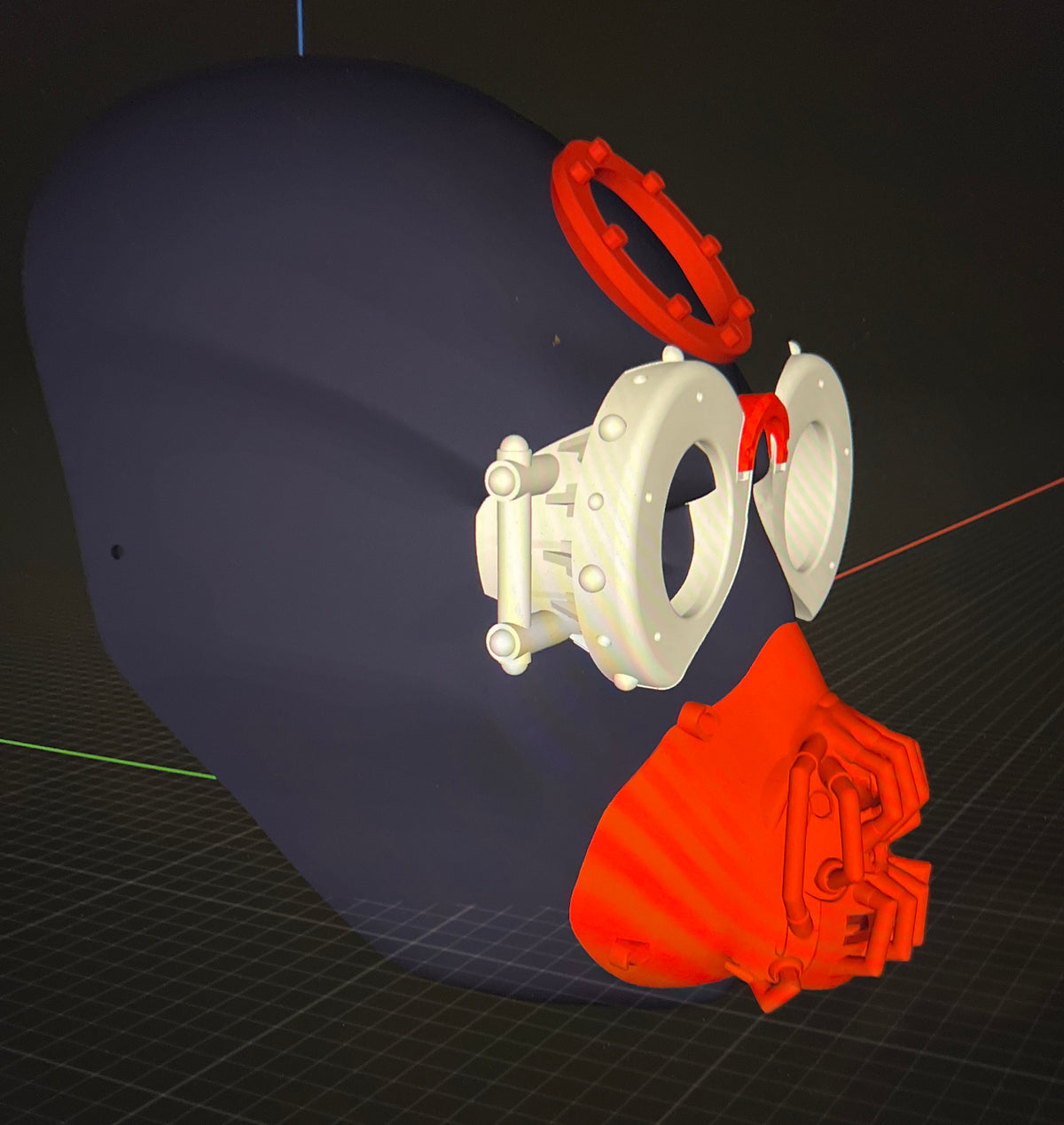 Steampunk inspired 3d printed helmet new 3d design mask.