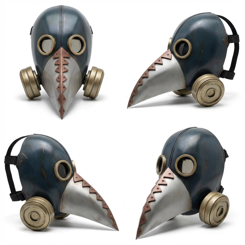 Steampunk plague doctor inspired mask