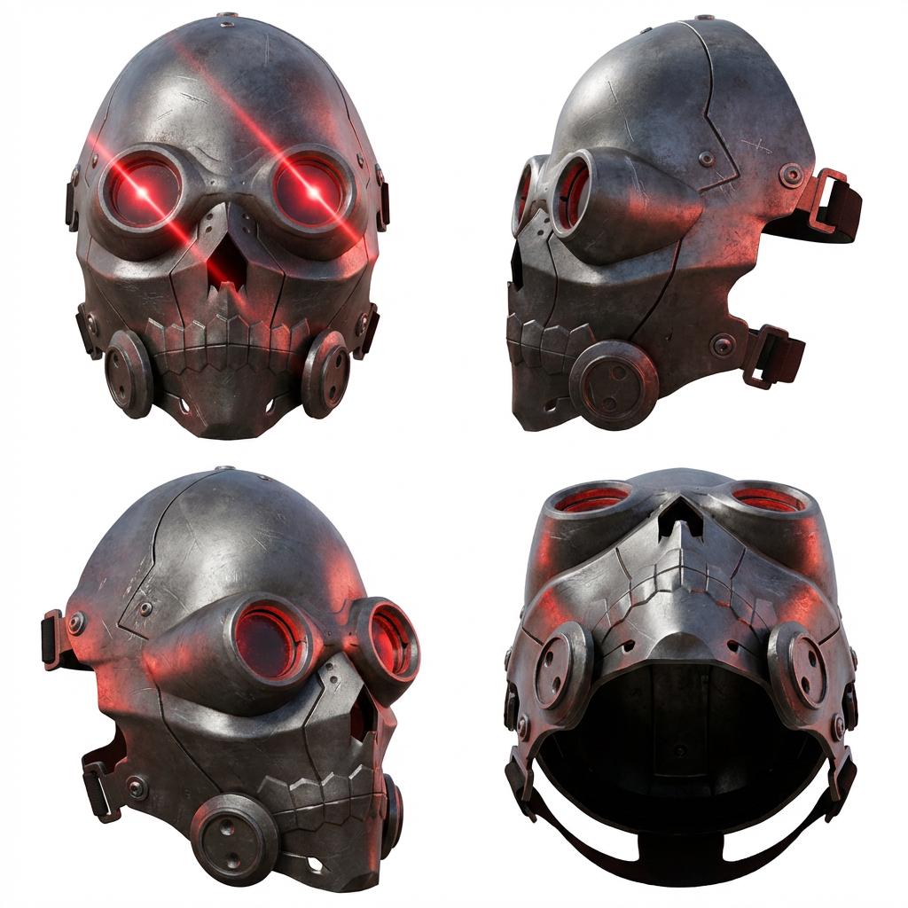 Custom version Resin printed Death Gun mask inspired from the SAO anime (led version)