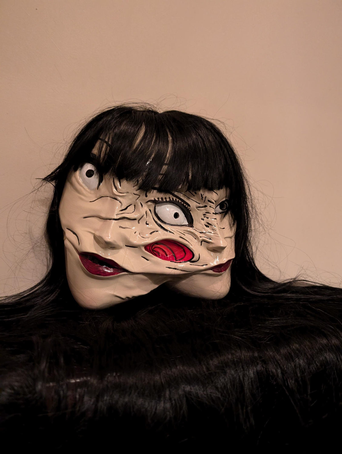 3d printed art masks. Inspired by Junji Ito Uzumaki