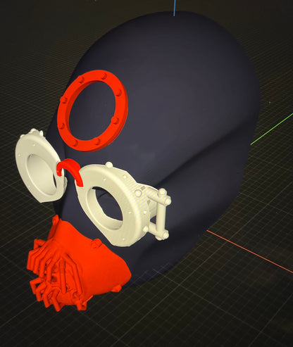 Steampunk inspired 3d printed helmet new 3d design mask.