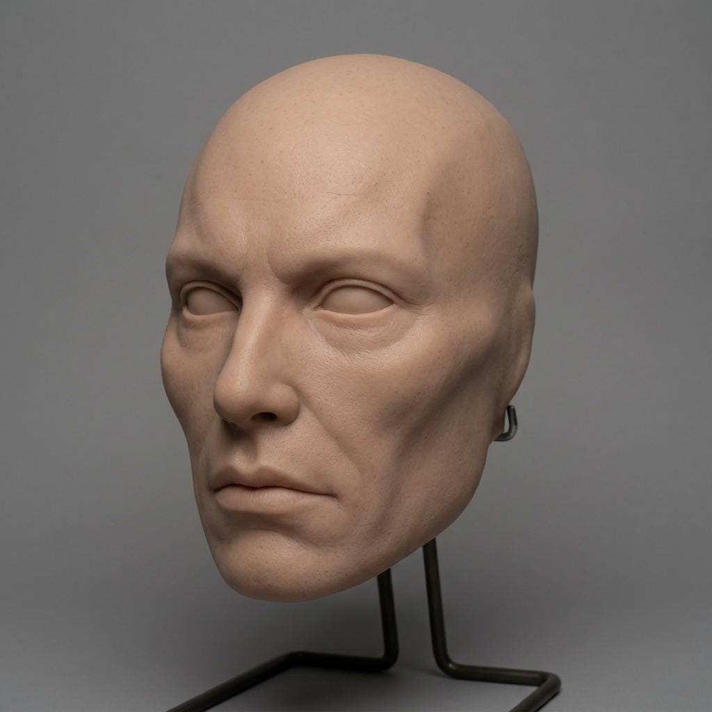 Custom realistic silicone mask - personalized full head mask, human likeness, monster, or character, handmade SFX cosplay