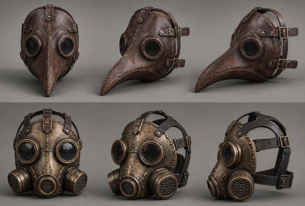 Steampunk inspired 3d printed helmet new 3d design mask.