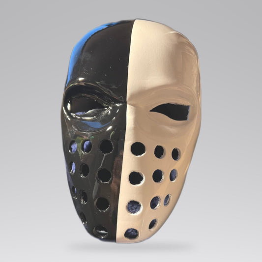 Split Black and White Perforated Mask