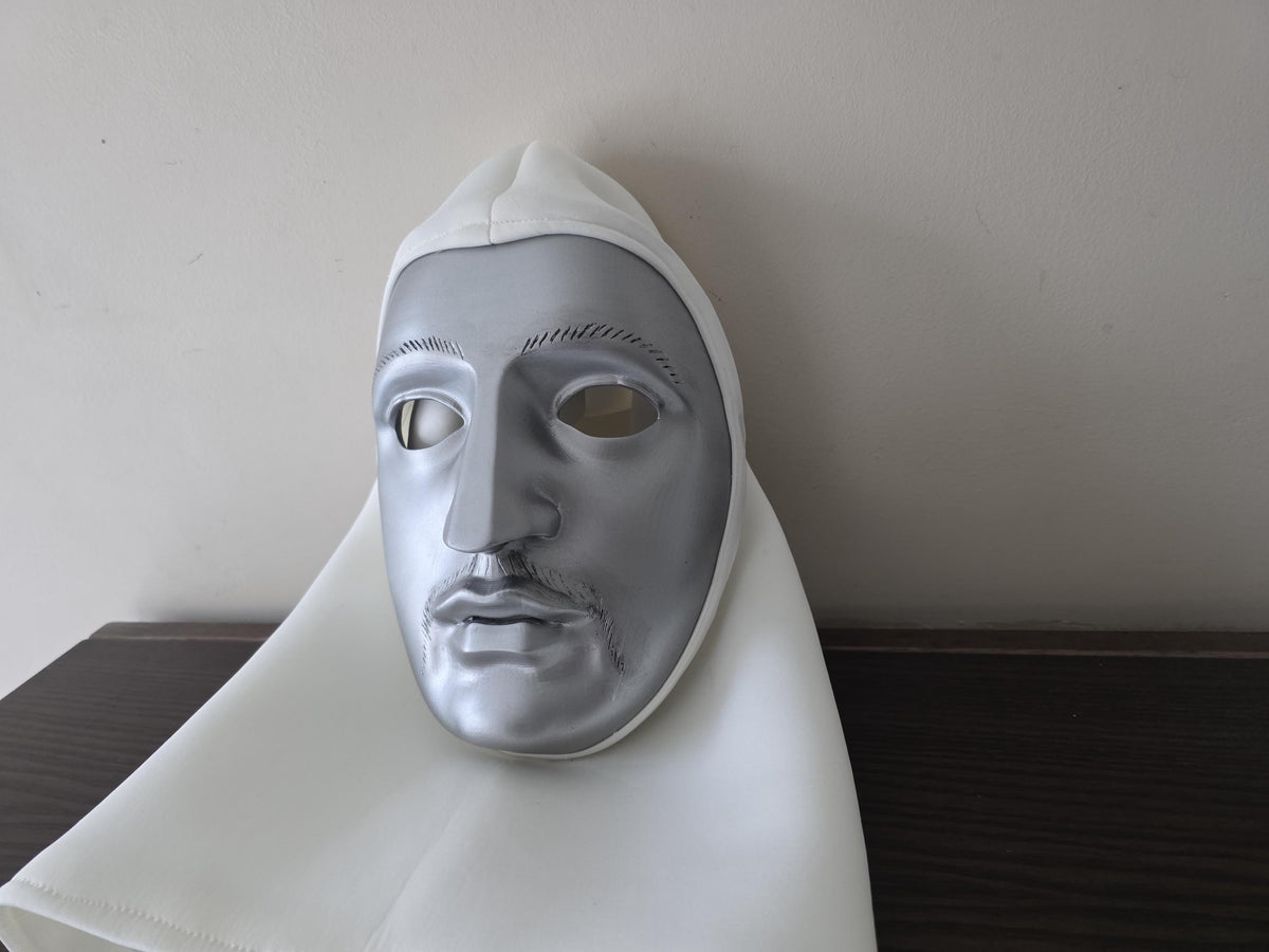 high definition 3d printed mask design with a custom-made hoodie