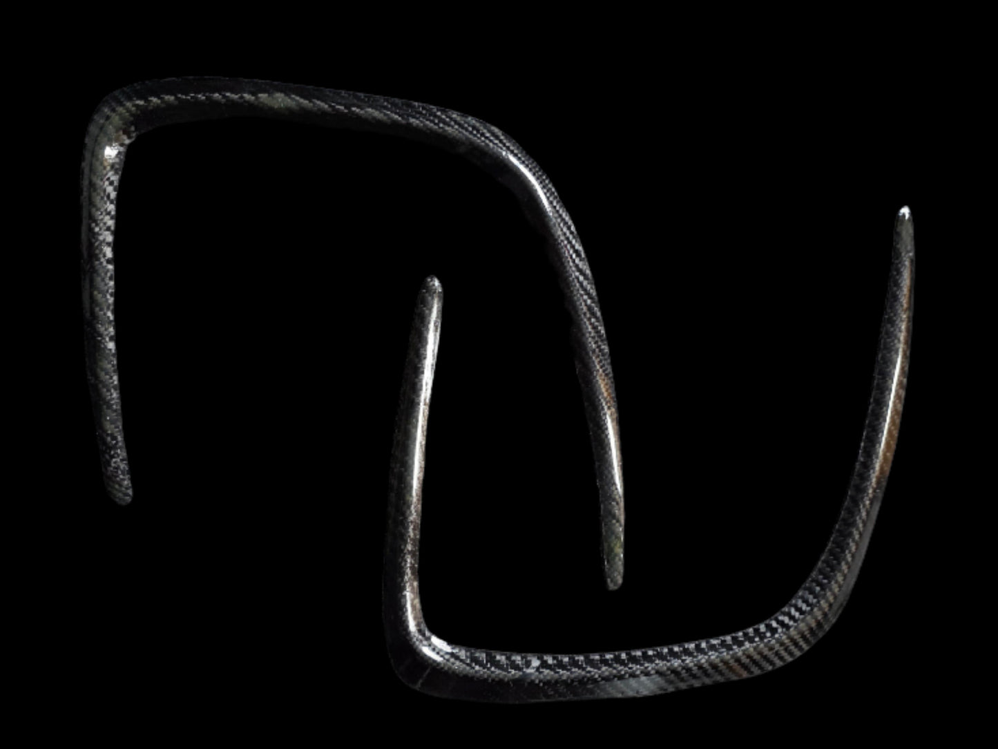 Dry carbon fiber G80 hood skirts / bonnet skirts.