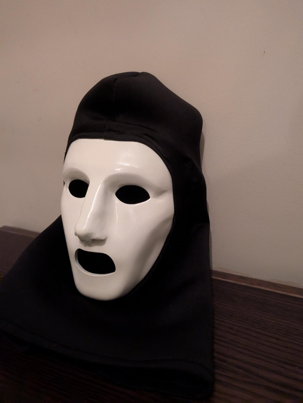 3D Printed Mask with Integrated Hoodie, Custom Design Available