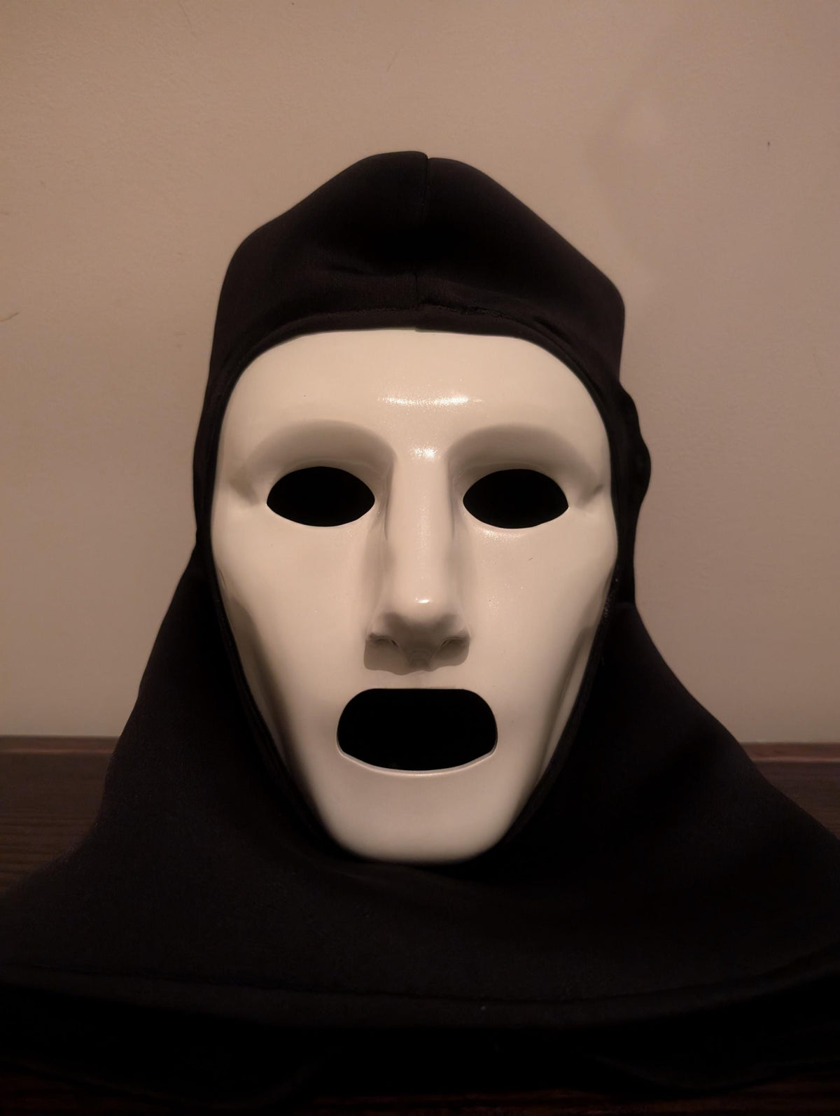 high definition 3d printed mask design with a custom-made hoodie