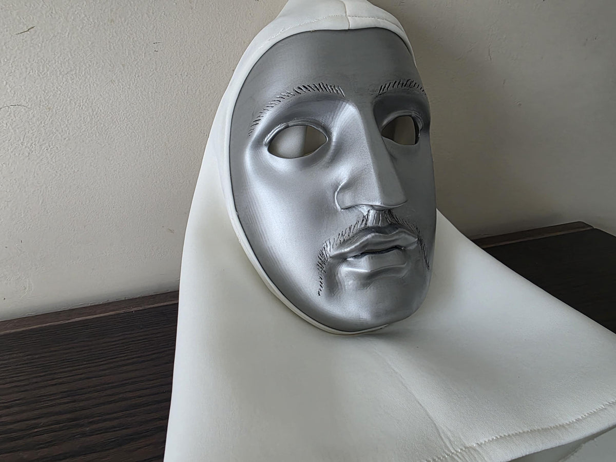 high definition 3d printed mask design with a custom-made hoodie