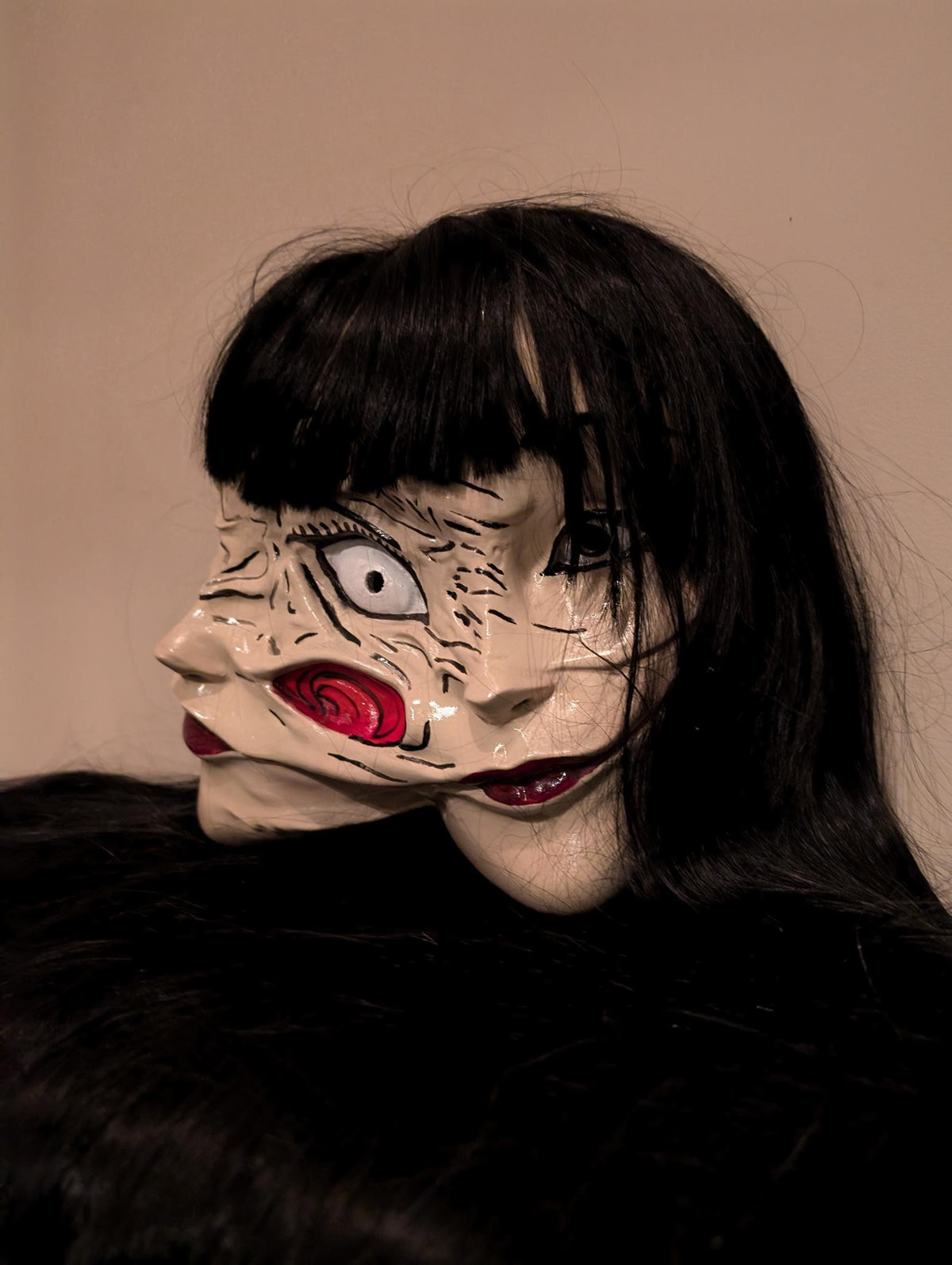 3d printed art masks. Inspired by Junji Ito Uzumaki