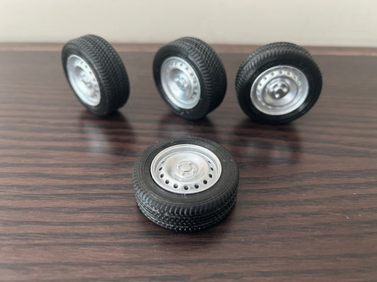 High resolution 3D printed rims and flexible tyres for miniature cars and RC cars.